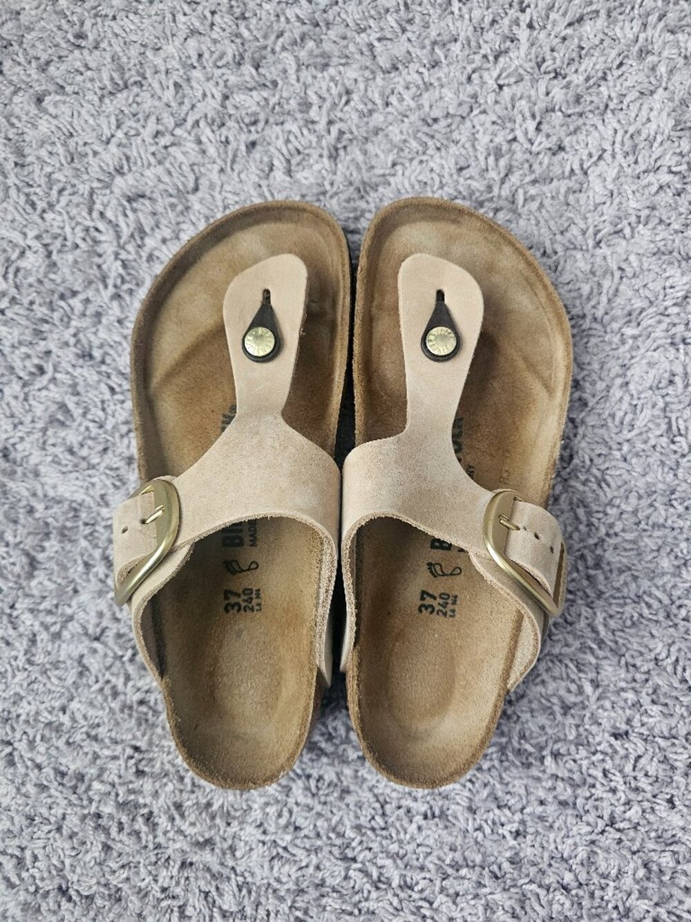 Birkenstock Gizeh Big Buckle sandals size 37 color Sandcastle
